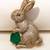 Gold plated emerald green stone rabbit motif brooch