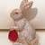 Gold plated ruby red stone rabbit motif brooch