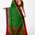 Leaf green checked saree with wine border