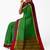 Leaf green checked saree with wine border