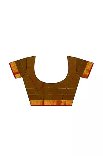 Leaf green checked saree with wine border