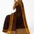 coffee brown checked cotton blend saree with mustard border