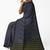 steel grey striped cotton blend saree with green pallu
