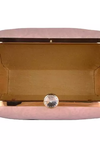 Pink & blue royal elephant box clutch purse with detachable strap chain