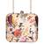 Beige flower & birds print hand clutch for women & girls