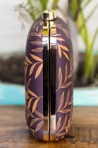 The portrait of indian women printed clutch bag for women with detachable strap