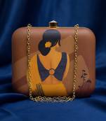 Indian women printed clutch bag for women with detachable strap