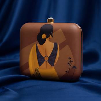 Indian women printed clutch bag for women with detachable strap 2