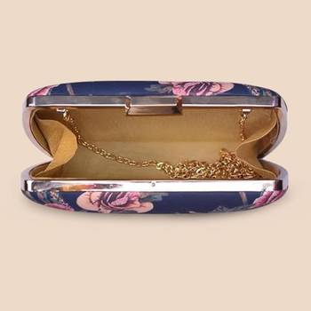 Floral printed clutch bag for women with detachable strap 3