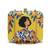 Orange girl printed clutch bag for women with detachable strap