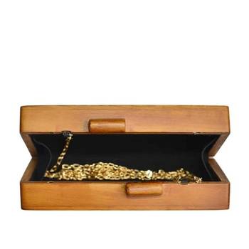 Woman brown & multicoloured printed wooden clutch bag for women with detachable strap 3