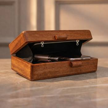 White floral wooden printed clutch bag for women with detachable strap 3