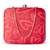 Red heart printed compact box clutch bag with detachable strap chain