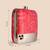 Red heart printed compact box clutch bag with detachable strap chain