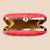 Red heart printed compact box clutch bag with detachable strap chain