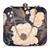 Black & off white floral printed sling clutch bag for women