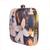 Off white & yellow lady face illustration printed fashion box clutch sling bag for girls