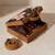 Black floral print suitcase style clutch bag for women with detachable strap
