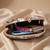 Red & blue printed box clutchbag for women with detachable strap