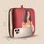 Burgundy & black printed box clutch bag for women with detachable strap
