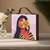 Pink  brown printed box clutch bag for women with detachable strap
