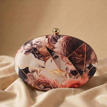 Abstract  rose printed clutch bag for women with detachable strap 1