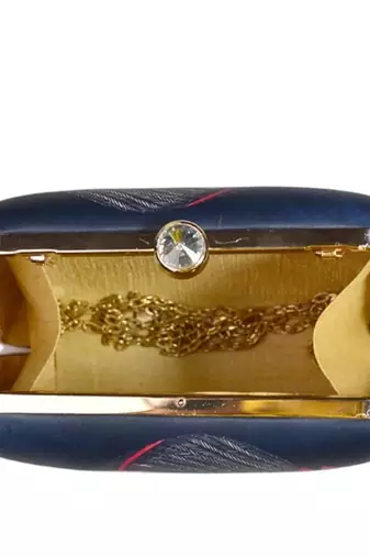 Blue & red indian women printed trendy clutch bag for ladies