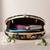 Black & orange floral printed half moon clutch bag for women with detachable strap