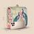 Women green  blue peacock printed box clutchbag for women with detachable strap