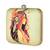 Woman portrait printed box clutch bag for women with detachable strap