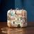 Graphic printed box clutchbag for women with detachable strap