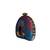 Blue door printed d-shape clutch bag for women with detachable strap
