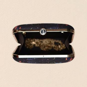 Printed box clutch bag for women with detachable strap 3