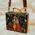 Radha krishna printed suitcase style clutch bag for women with detachable strap