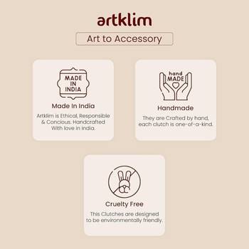 Radha krishna printed suitcase style clutch bag for women with detachable strap 4