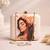 Graphic printed box clutch bag for women with detachable strap