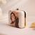 Graphic printed box clutch bag for women with detachable strap
