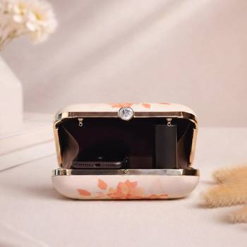 Graphic printed box clutch bag for women with detachable strap 3