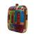 Multicolor doors printed square clutch bag for women
