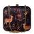 Womens deer and floral printed clutch bag with detachable metal chain