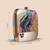 Multicolor abstract printed box clutch bag with detachable strap chain