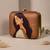 Brown, indian women in saree printed quirky designer clutch purse for ladies