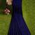 royal navy striped cotton blend saree