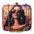 Multicolor girl boss artistic print box clutch sling purse quirky art