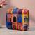 Multicolor radharani with krishna portrait printed square box clutch
