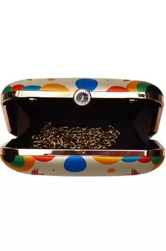 Multicolor girl with hat printed clutch box bag for women