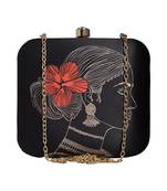 Black & red indian women printed trendy sling bag for girls