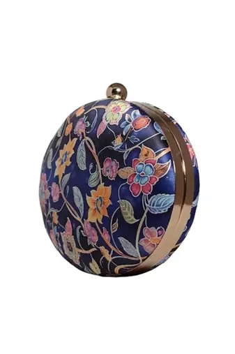 Printed box clutch for women with detachable strap