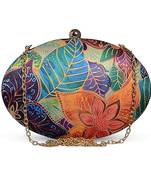 Batik printed box clutch for women with detachable strap