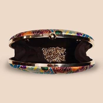 Batik printed box clutch for women with detachable strap 3
